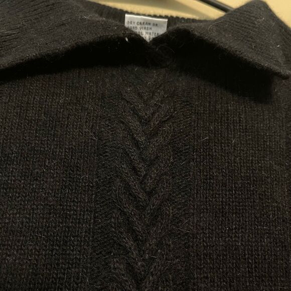 Crystal Sportswear Vintage Lambswool Angora Rabbit Black Collar Sweater Large - Picture 5 of 7